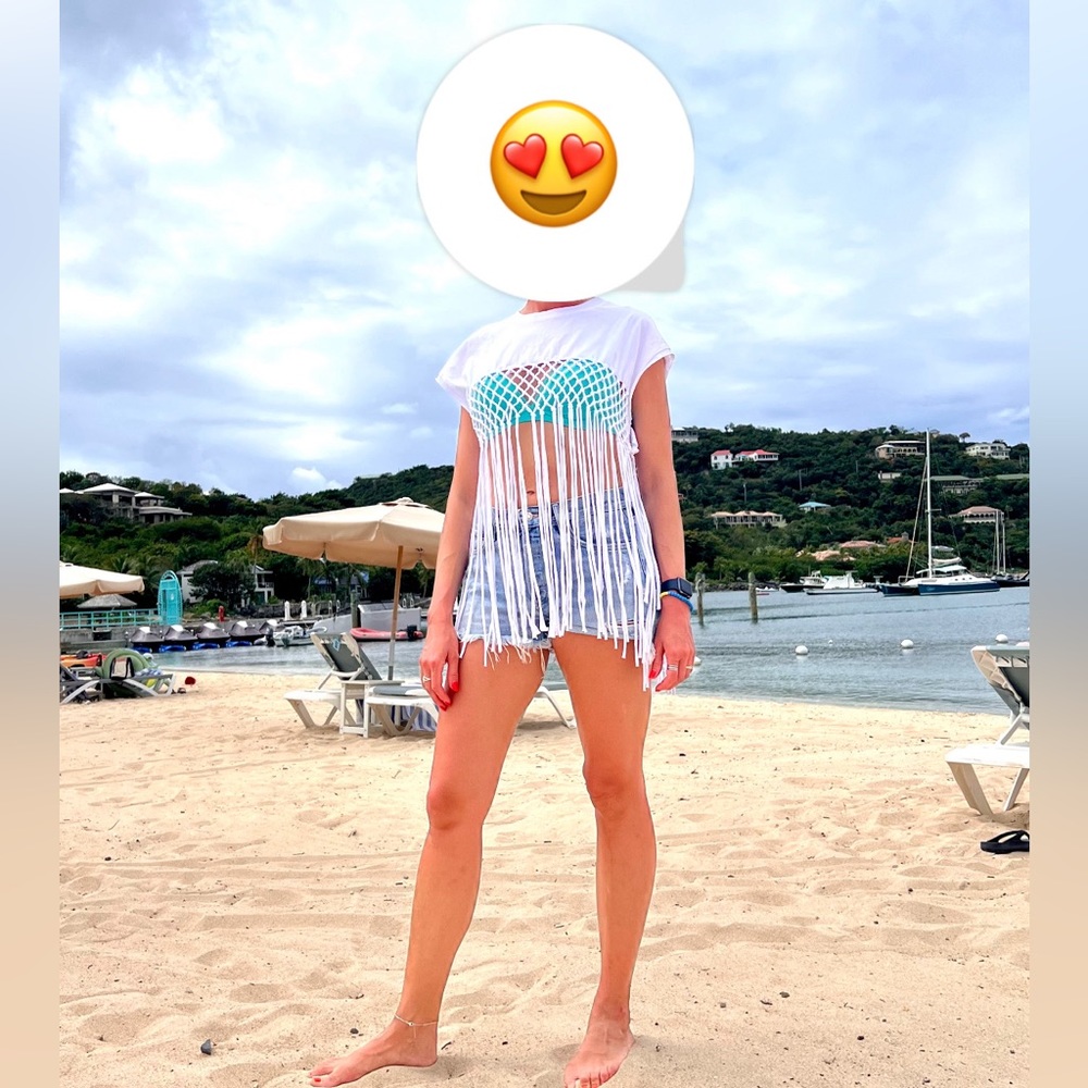 White cotton beach T-shirt